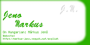 jeno markus business card