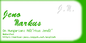 jeno markus business card